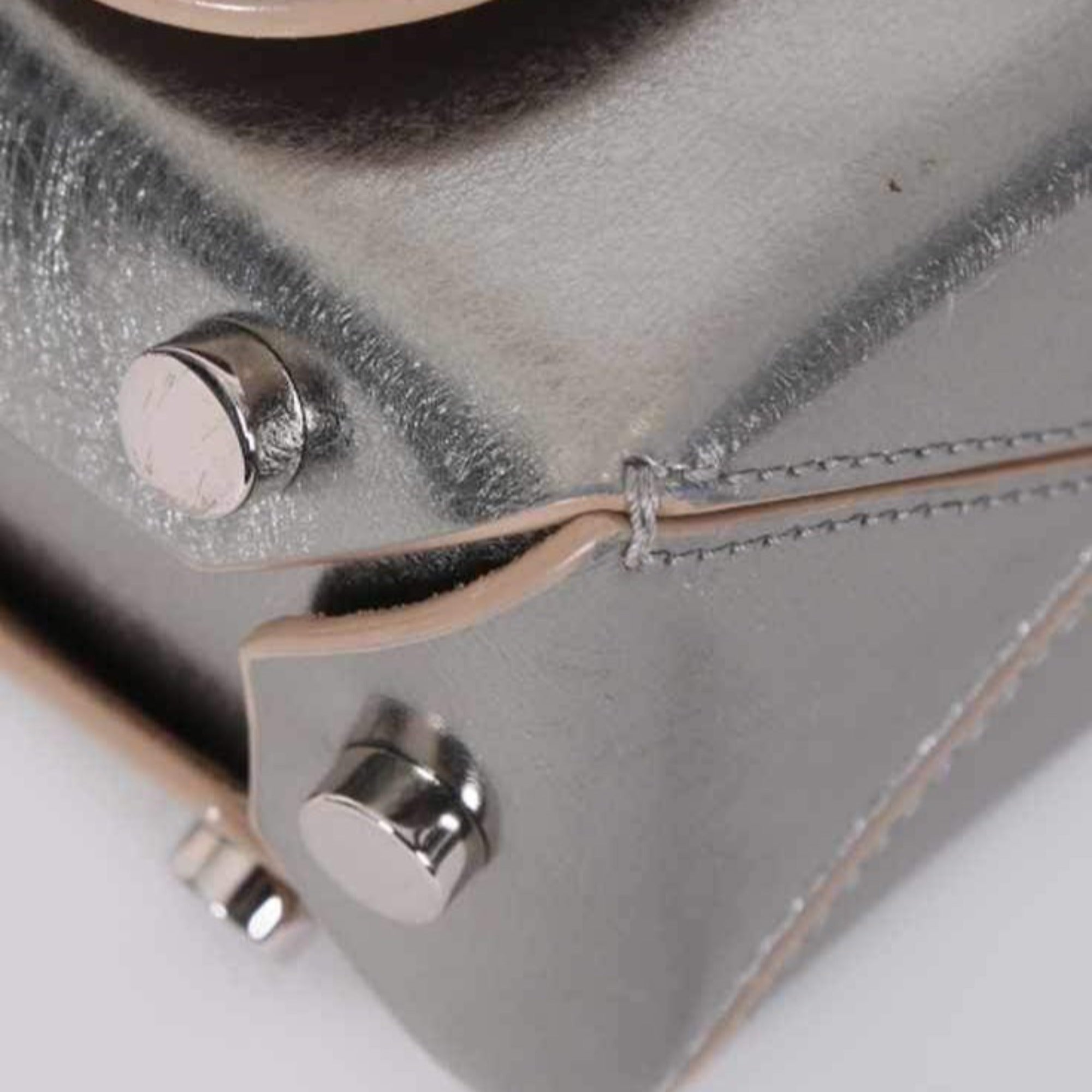 Jimmy Choo Metallic Silver Lockett Crossbody Shoulder Bag available at Queen Bee of Beverly Hills