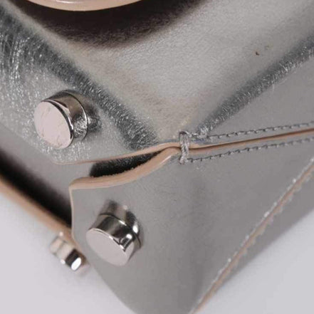 Jimmy Choo Metallic Silver Lockett Crossbody Shoulder Bag available at Queen Bee of Beverly Hills