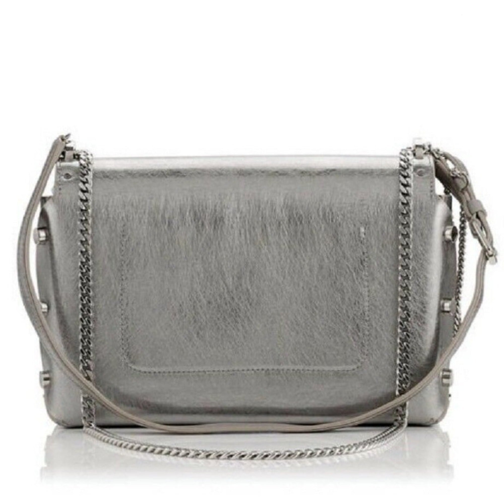 Jimmy Choo Metallic Silver Lockett Crossbody Shoulder Bag available at Queen Bee of Beverly Hills