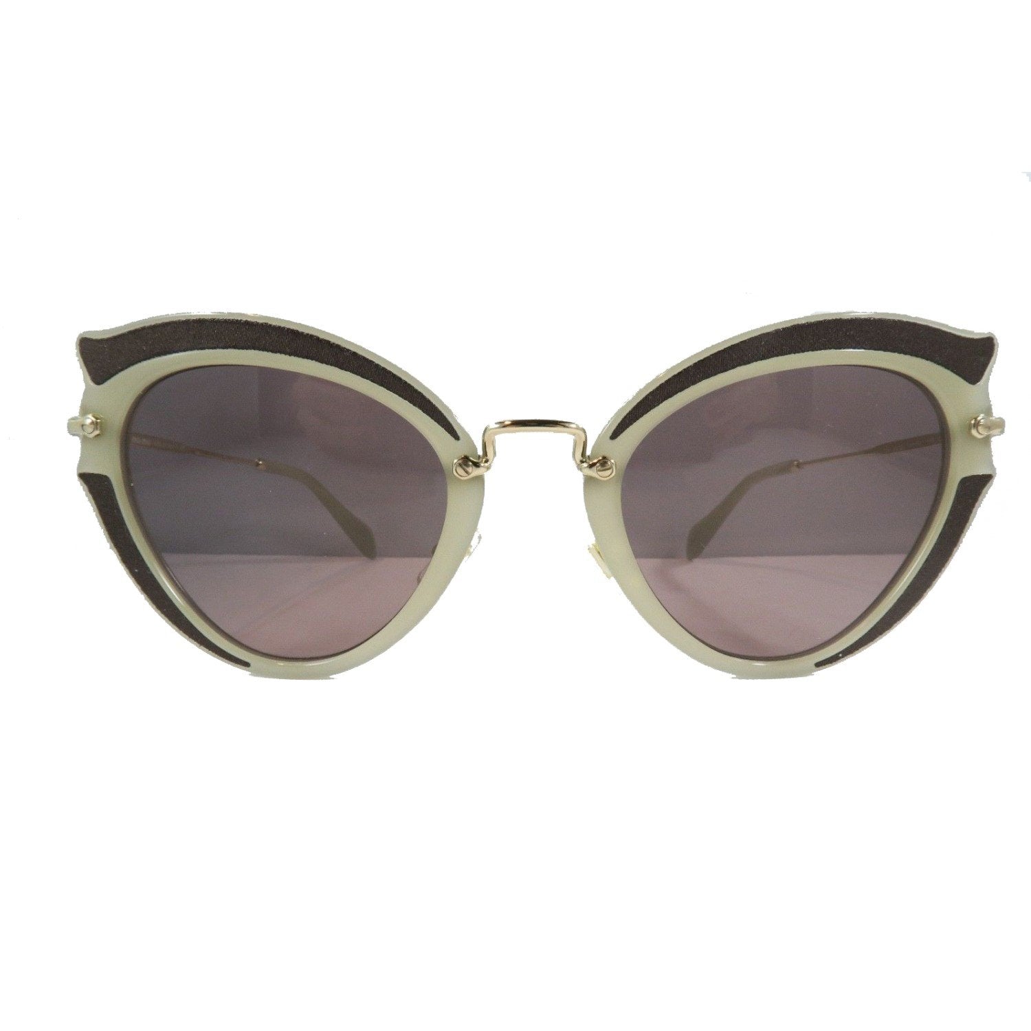 Miu Miu Prada Classic Women's Gray Cat Eye Sunglasses SMU05S available at Queen Bee of Beverly Hills