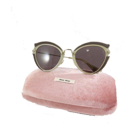 Miu Miu Prada Classic Women's Gray Cat Eye Sunglasses SMU05S available at Queen Bee of Beverly Hills