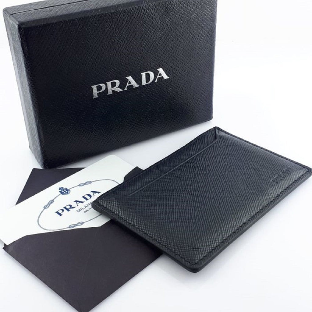Prada Baltico Navy Saffiano Men's Leather Wallet Credit Card Holder Ca ...