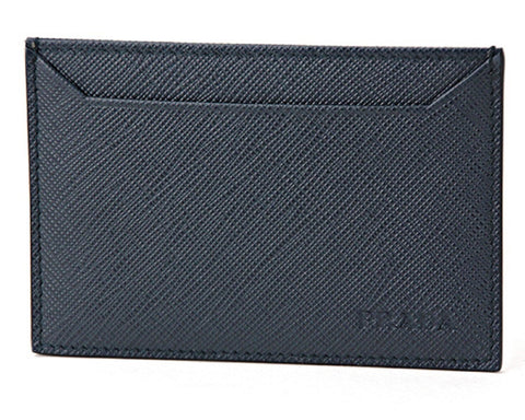 Prada Baltico Navy Saffiano Men's Leather Wallet Credit Card Holder Case Bill 2MC208 at_Queen_Bee_of_Beverly_Hills