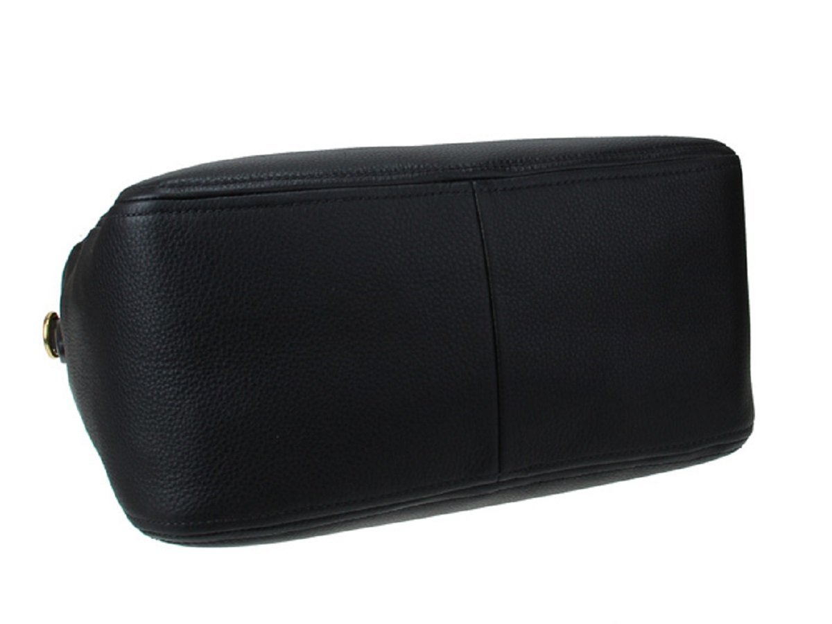 Prada Bauletto Women's Black Nero Leather Vitello Phenix Handbag 1BB023 at_Queen_Bee_of_Beverly_Hills