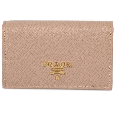 Prada Beige Saffiano Leather Credit Card Holder 1MC122 at_Queen_Bee_of_Beverly_Hills