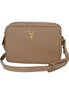 Prada Beige Vitello Phenix Leather Double Zip Crossbody Bag available at Queen Bee of Beverly Hills
