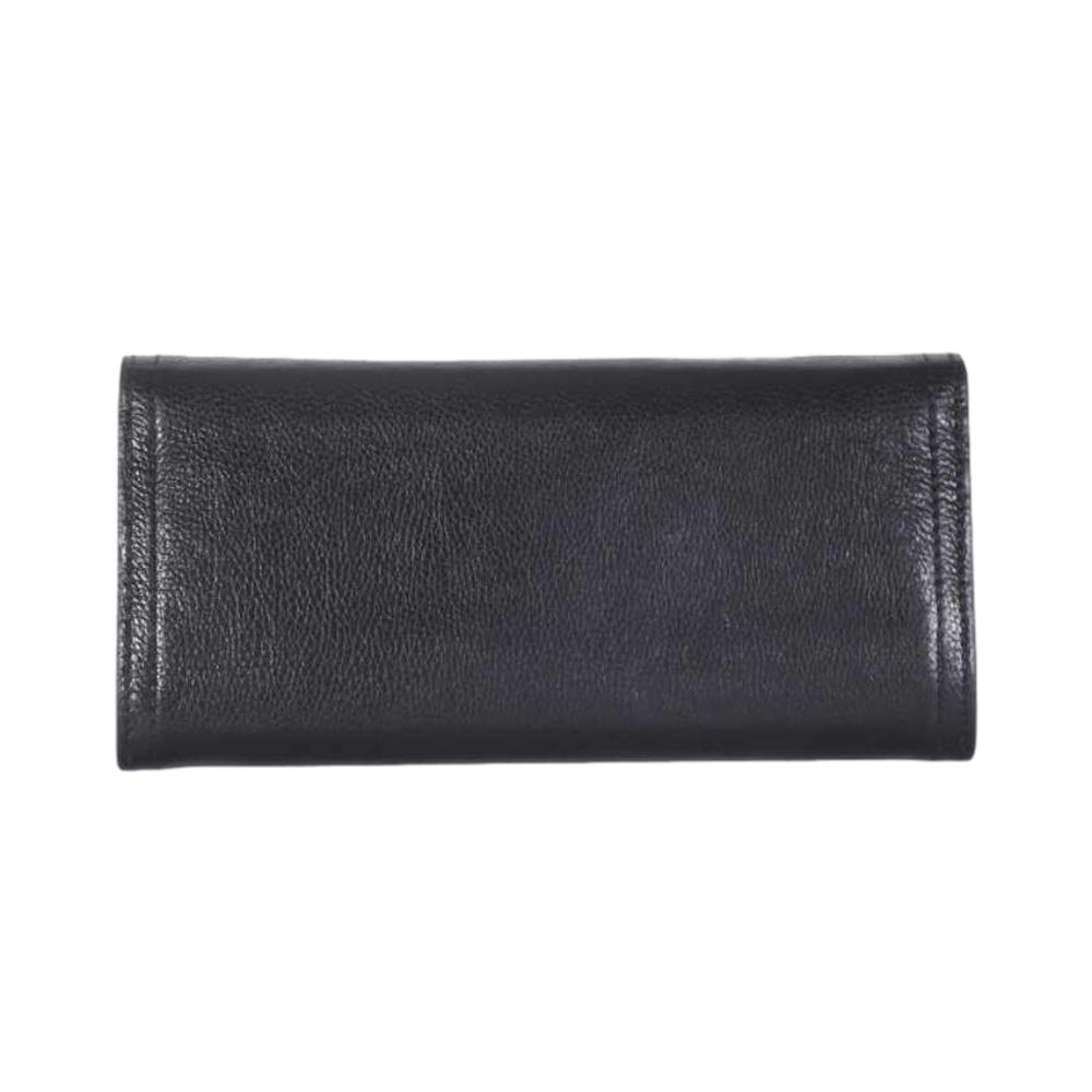 Prada Black Glace Calfskin Leather Snap Long Wallet 1MH312 at_Queen_Bee_of_Beverly_Hills