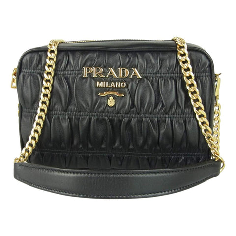 Prada Black Guafre Leather Small Crossbody Bag 1BH112 at_Queen_Bee_of_Beverly_Hills