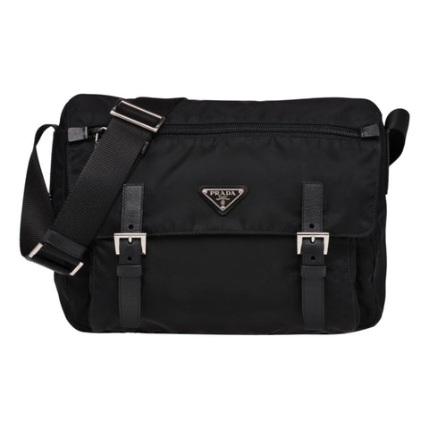 Prada Women's Black Nylon Fabric Crossbody Messenger Bag 1BD671