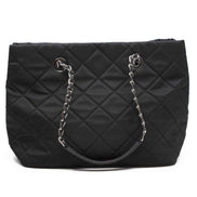 Prada Black Quilted Tessuto Chain Shoulder Bag Tote available at Queen Bee of Beverly Hills