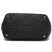 Prada Black Quilted Tessuto Chain Shoulder Bag Tote available at Queen Bee of Beverly Hills