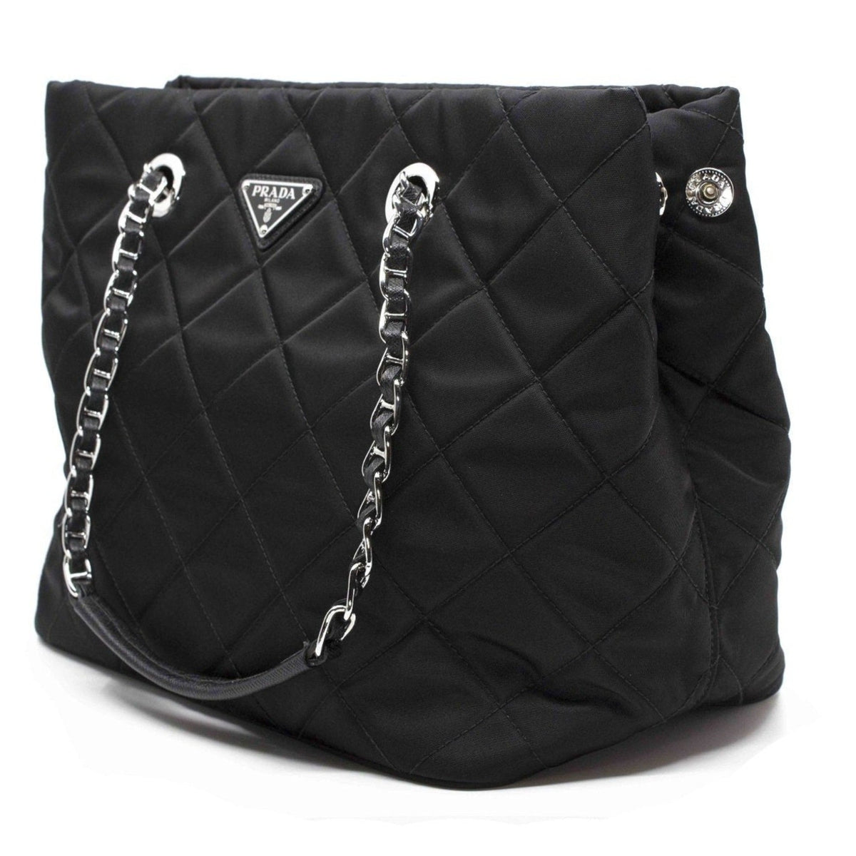 Prada Black Quilted Chain Shoulder Bag | Queen Bee of Beverly Hills