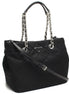 Prada Black Quilted Tessuto Chain Shoulder Bag Tote available at Queen Bee of Beverly Hills