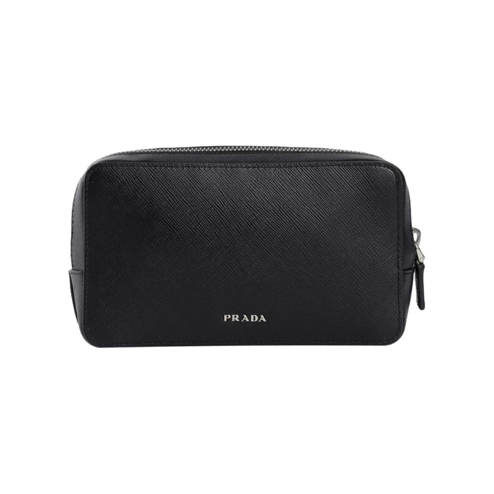 Prada Black Saffiano Leather Clutch Phone Case 2ZH064 at_Queen_Bee_of_Beverly_Hills