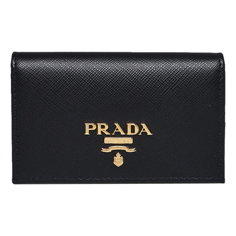 Prada Black Saffiano Leather Credit Card Case Wallet 1MC122 at_Queen_Bee_of_Beverly_Hills