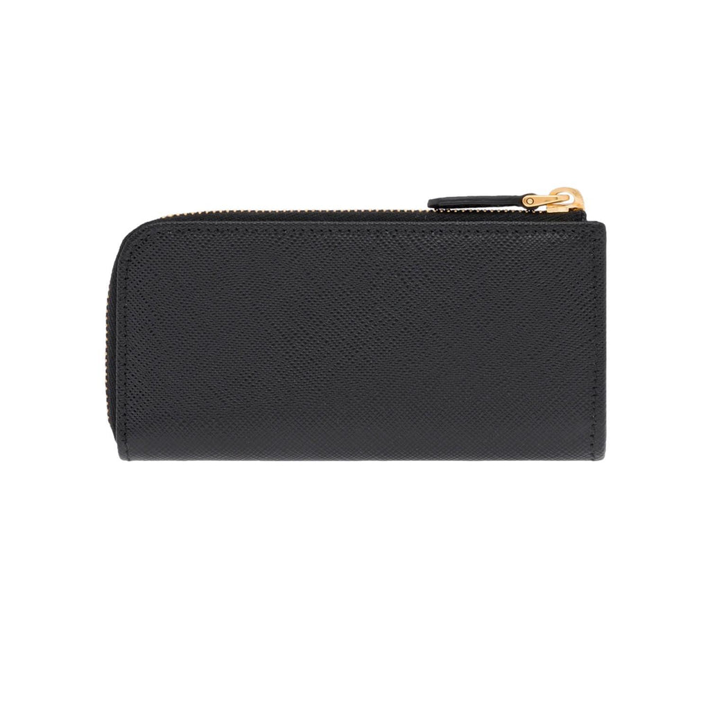 Prada Black Saffiano Leather Key Holder Pouch Wallet 1PP026 at_Queen_Bee_of_Beverly_Hills