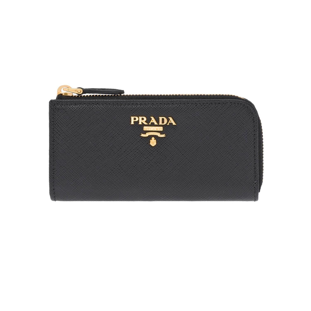 Prada Black Saffiano Leather Key Holder Pouch Wallet 1PP026 – Queen Bee of  Beverly Hills