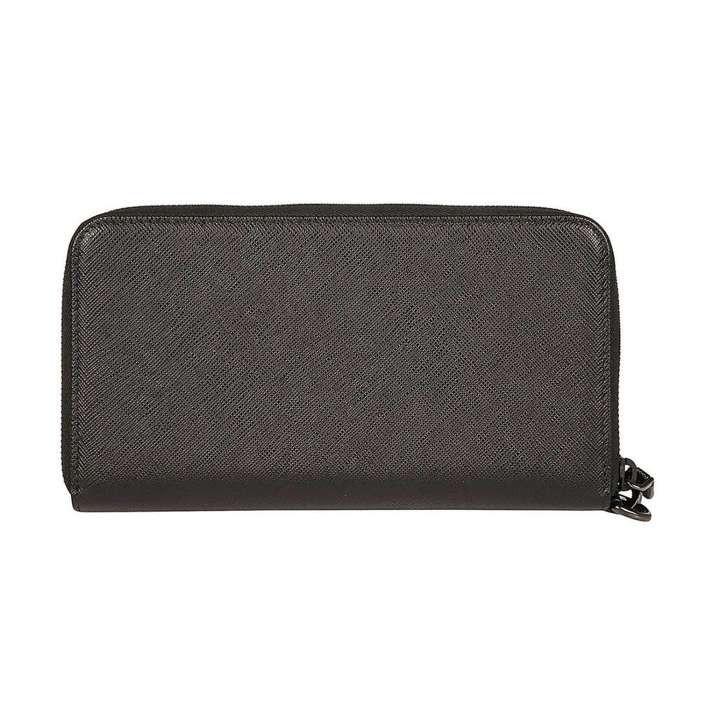 Prada Black Saffiano Leather Multicolor Interior Wristlet Document Holder Wallet 2ML028 at_Queen_Bee_of_Beverly_Hills