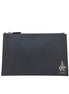 Prada Black Saffiano Voyage Leather Clutch Document Holder available at Queen Bee of Beverly Hills
