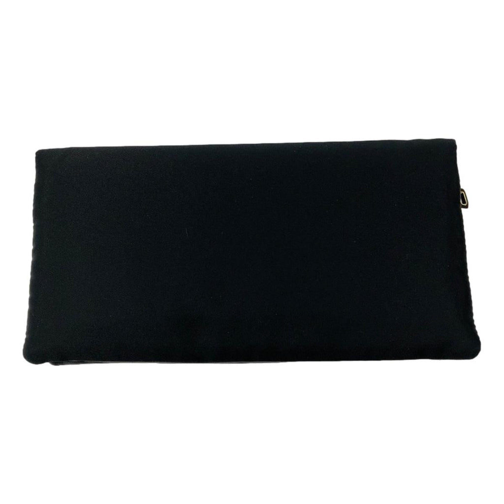 Prada Black Tessuto Nylon Calfskin Leather Wallet Clutch Bag 1MS001 at_Queen_Bee_of_Beverly_Hills