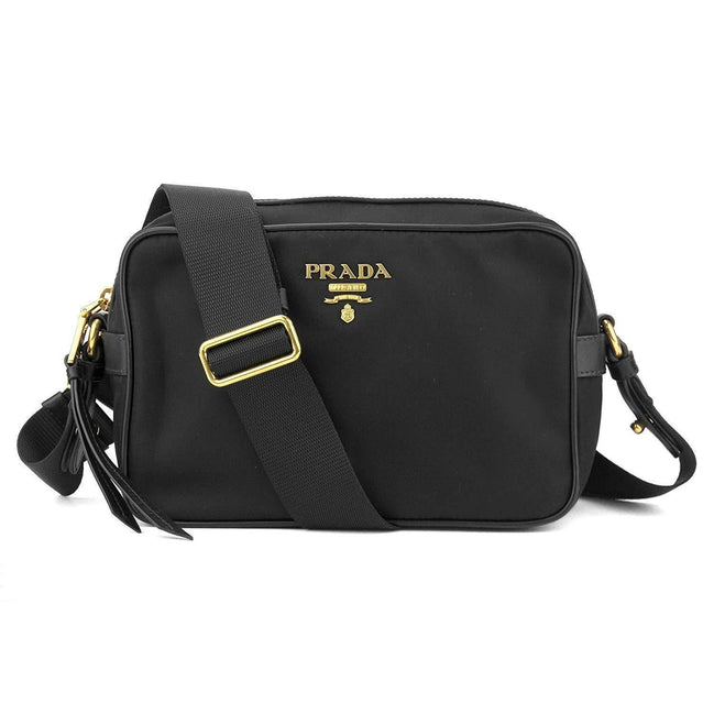 Prada Black Tessuto Nylon Crossbody 1BH089 available at Queen Bee of Beverly Hills