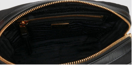 Prada Black Tessuto Nylon Crossbody 1BH089 available at Queen Bee of Beverly Hills