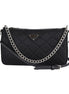 Prada Black Tessuto Nylon Quilted Chain Crossbody Bag available at Queen Bee of Beverly Hills