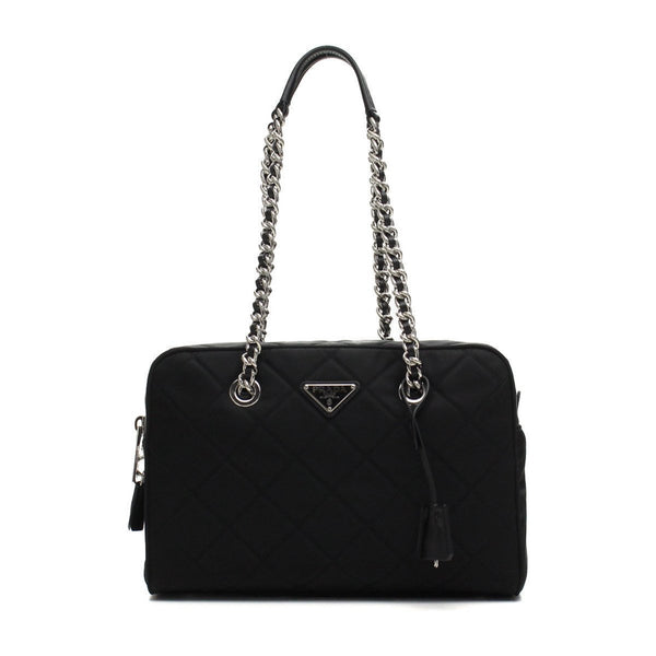 Prada Black Tessuto Nylon Quilted Shoulder Handbag – Queen Bee of ...