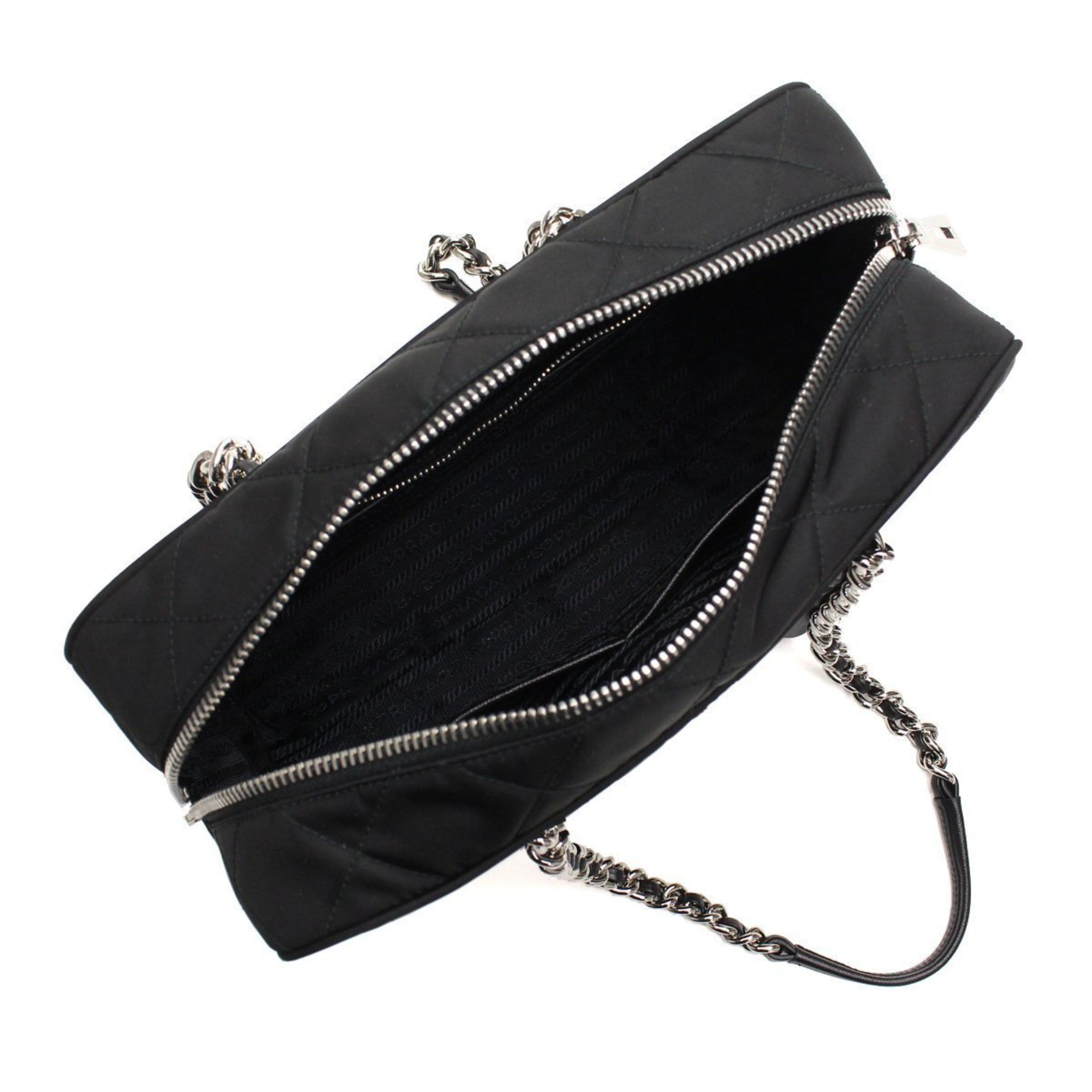 Prada Black Nylon Shoulder Bag Chain | Queen Bee of Beverly Hills
