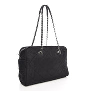 Prada Black Tessuto Nylon Quilted Small Shoulder Handbag 1BB072 available at Queen Bee of Beverly Hills