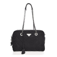 Prada Black Tessuto Nylon Quilted Small Shoulder Handbag 1BB072 available at Queen Bee of Beverly Hills
