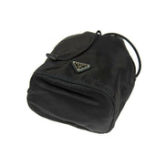 Prada Black Tessuto Nylon Triangle Logo Drawstring Bucket Bag available at Queen Bee of Beverly Hills