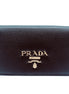 Prada Black Vitello Grain Soft Calf Leather Credit Card Case Wallet available at Queen Bee of Beverly Hills