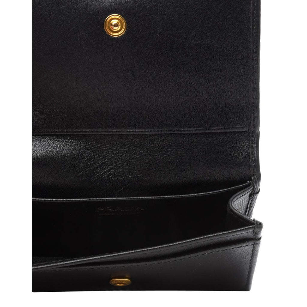 Prada Black Vitello Move Leather Card Case Wallet 1MC122 at_Queen_Bee_of_Beverly_Hills