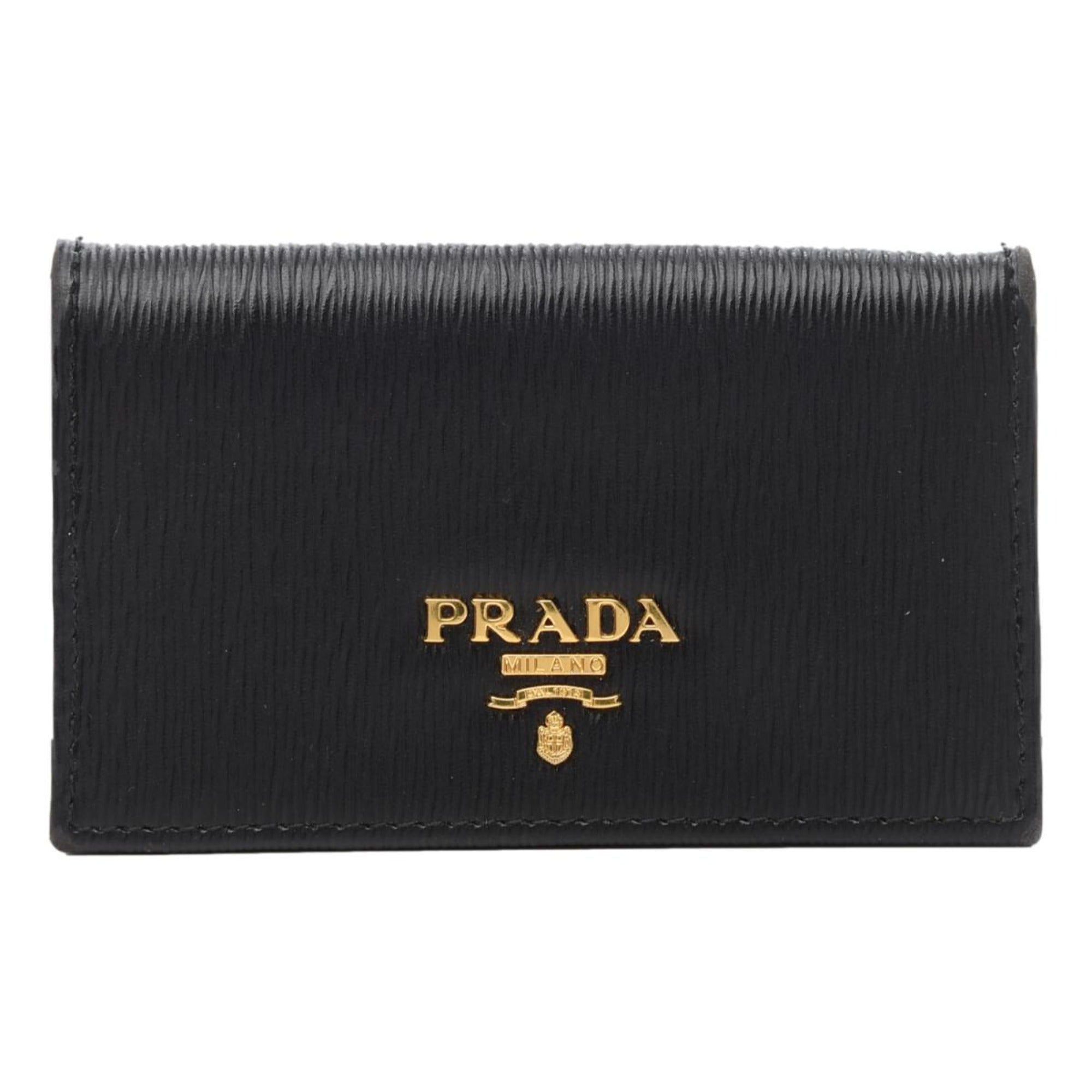 Prada Vitello Move Leather Wallet On Chain Crossbody, Black