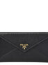 Prada Black Vitello Move Leather Long Envelope Wallet available at Queen Bee of Beverly Hills