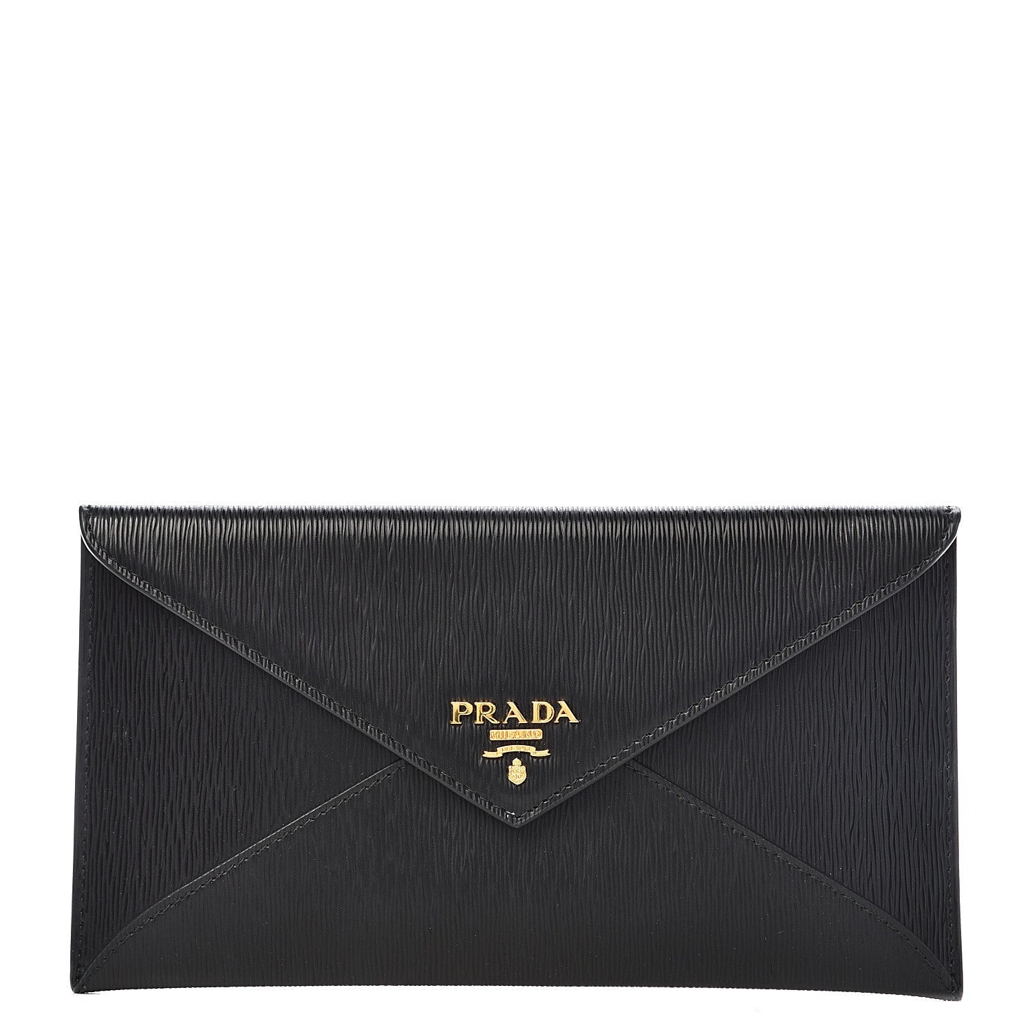 Prada Black Vitello Move Leather Long Envelope Wallet available at Queen Bee of Beverly Hills