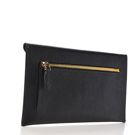 Prada Black Vitello Move Leather Long Envelope Wallet available at Queen Bee of Beverly Hills