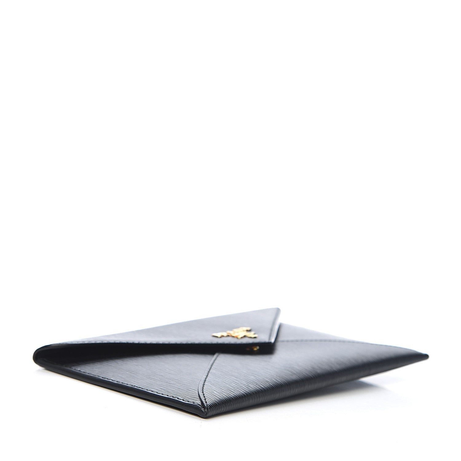 Prada Black Vitello Move Leather Long Envelope Wallet available at Queen Bee of Beverly Hills