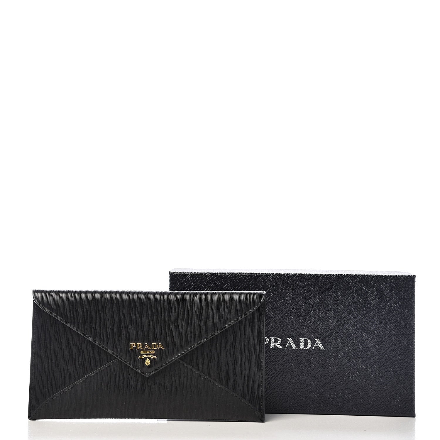 Prada Black Vitello Move Leather Long Envelope Wallet available at Queen Bee of Beverly Hills