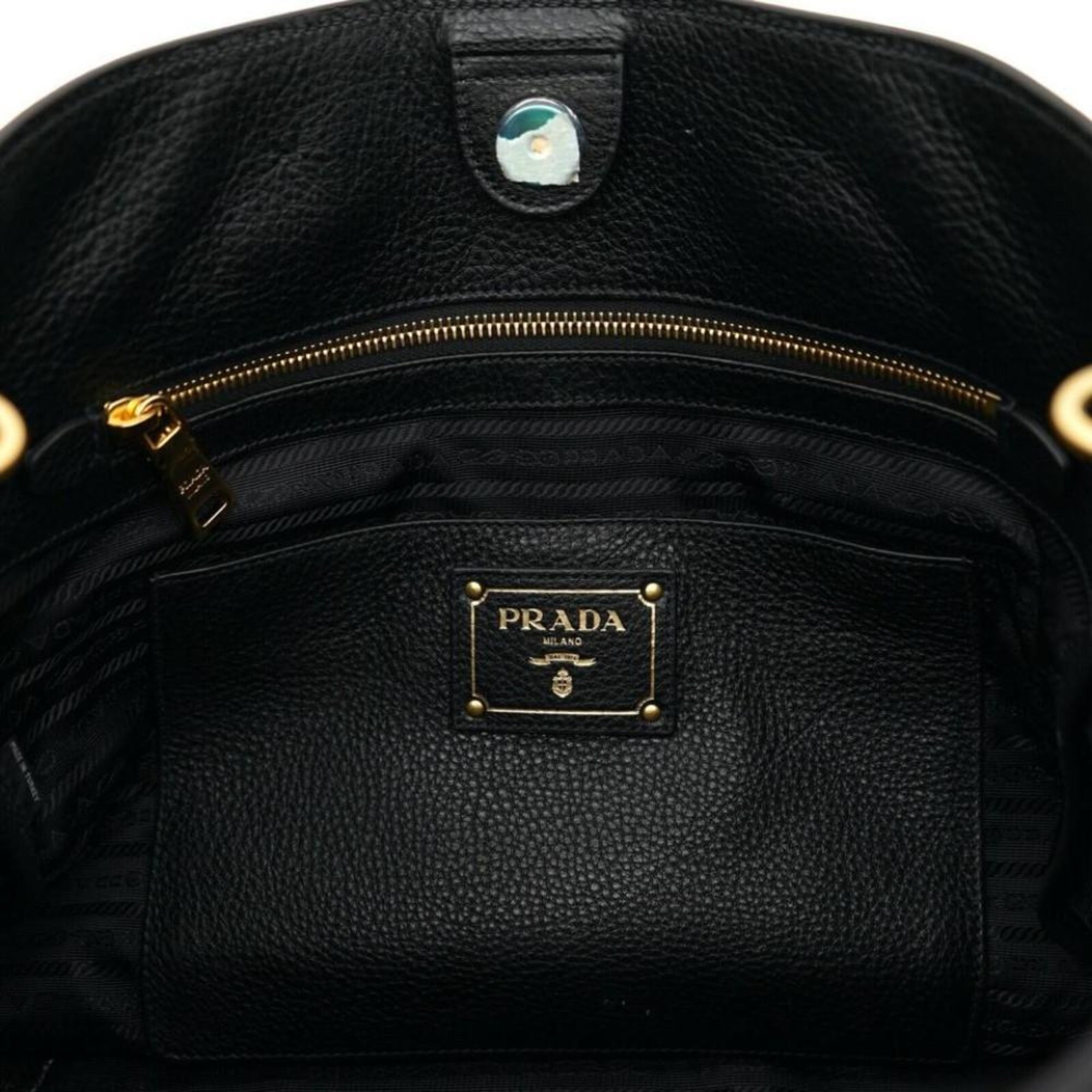 Prada Black Vitello Phenix Leather Shopping Tote Bag – Queen Bee
