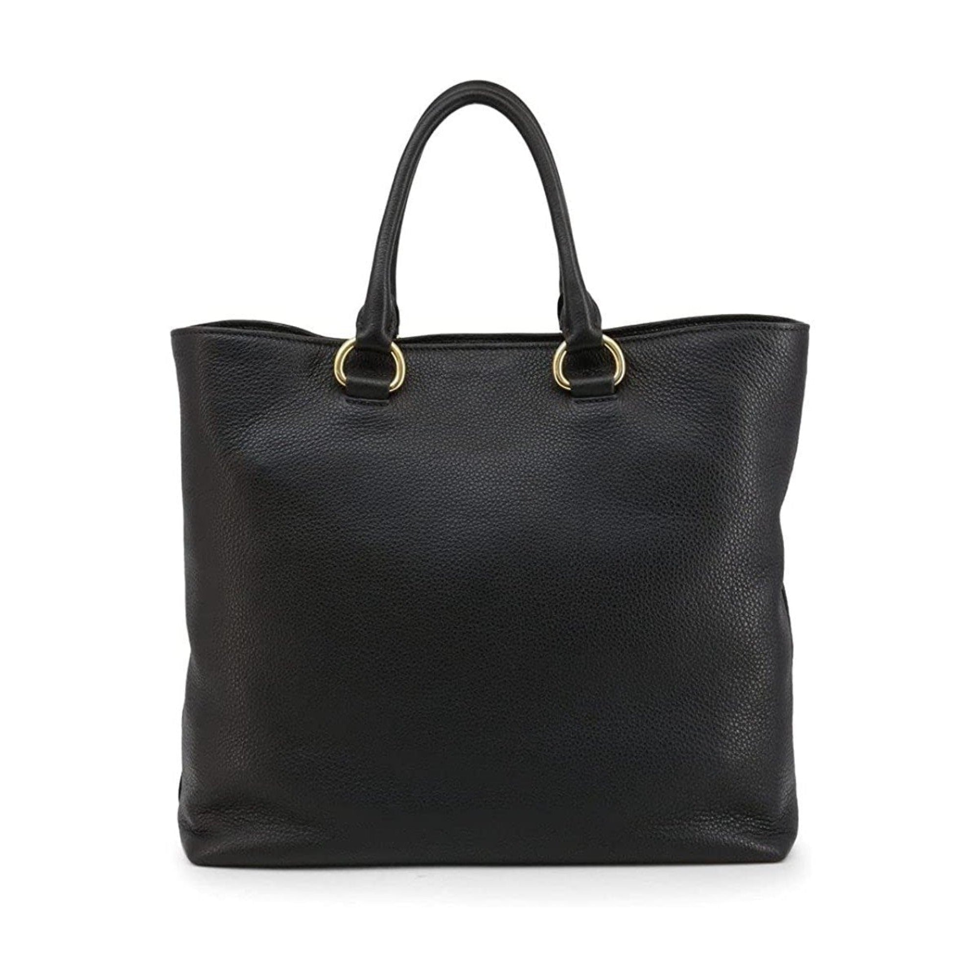 Prada Black Vitello Phenix Leather Shopping Tote Bag | Queen Bee