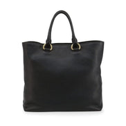 Prada Black Vitello Phenix Leather Shopping Tote Bag available at Queen Bee of Beverly Hills