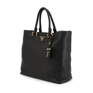Prada Black Vitello Phenix Leather Shopping Tote Bag available at Queen Bee of Beverly Hills