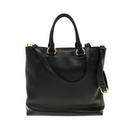 Prada Black Vitello Phenix Leather Shopping Tote Bag available at Queen Bee of Beverly Hills