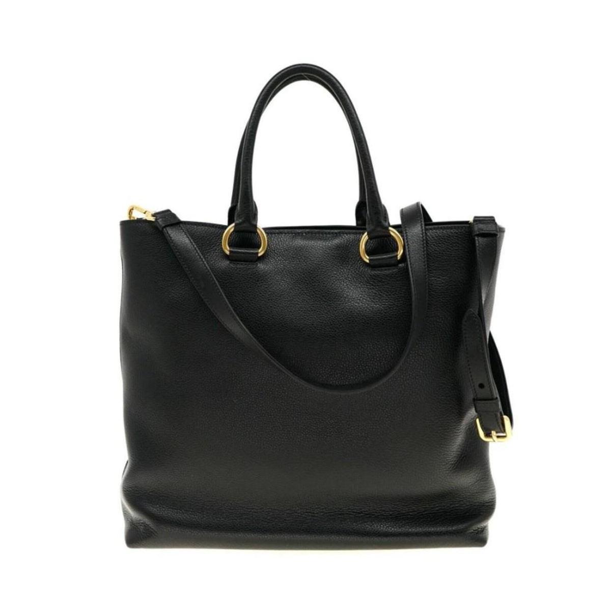 Prada Black Vitello Phenix Leather Shopping Tote Bag – Queen Bee 