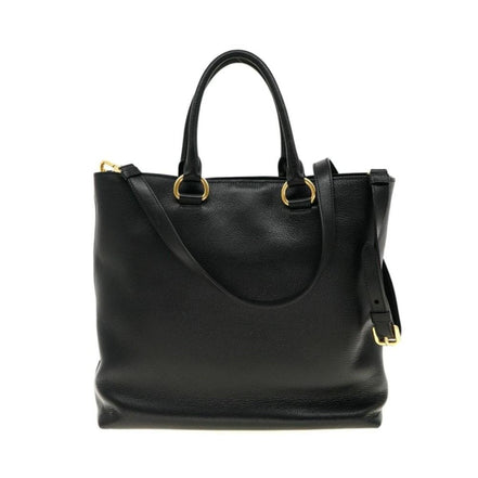 Prada Black Vitello Phenix Leather Shopping Tote Bag available at Queen Bee of Beverly Hills