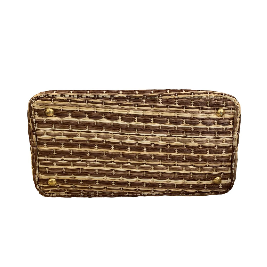 Prada Canapa Tan Woven Straw Tote Satchel Handbag 1BG155 at_Queen_Bee_of_Beverly_Hills