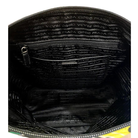 Prada Cassette Print Black Nylon Convertible Shopping Tote Handbag available at Queen Bee of Beverly Hills