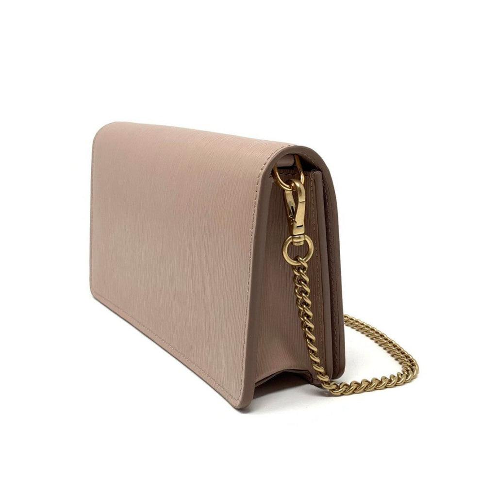 Prada Cipria Beige Vitello Move Leather Small Wallet on Chain